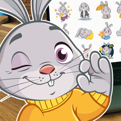 Funny Rabbit Stickers