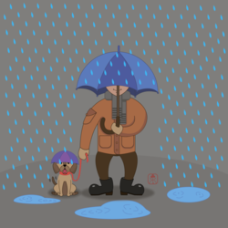 Человек под дождём