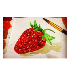 Клубника - Акварель