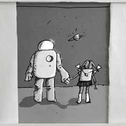 Astronaut and child