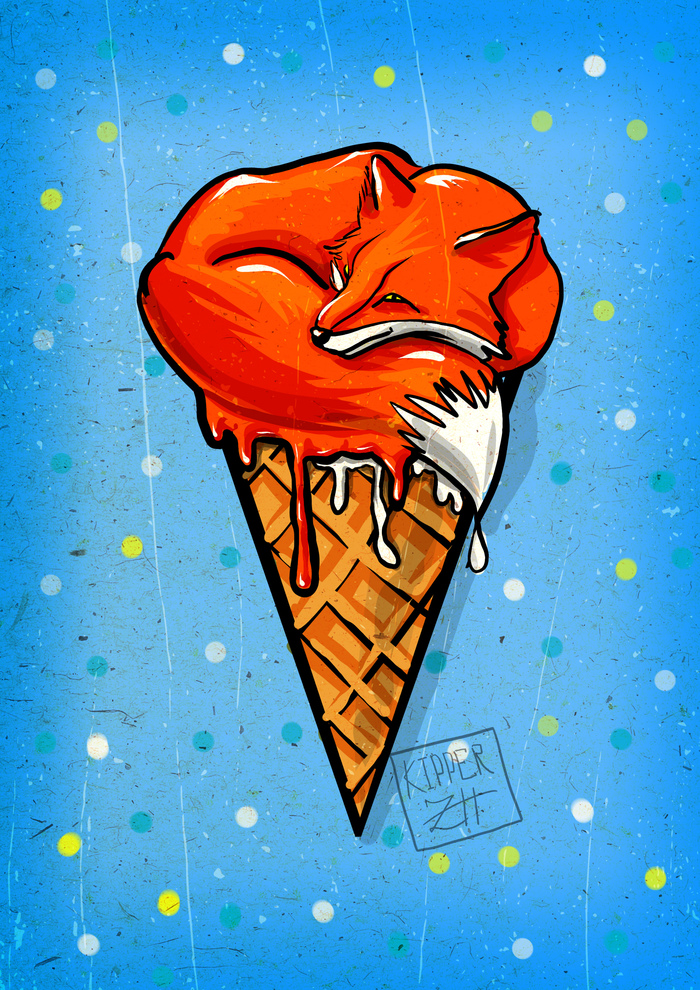 Ice fox. Мороженое лиса. Лиса и мороженка. Лисичка мороженка. Лиса с мороженым.