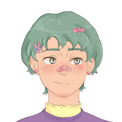 Зеленоволосая девушка