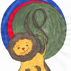 сказочный лев под сказочным деревом