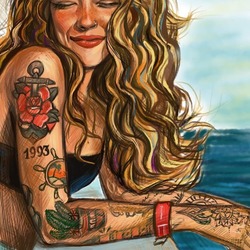 Девушка с тату
