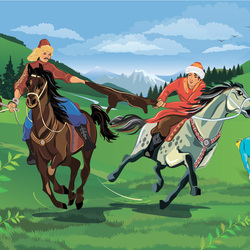 Праздник Наурыз. Казахские национальные игры Кокпар