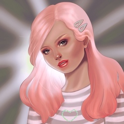 Pink hair and light