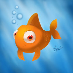 Детская иллюстрация. Gold Fish (Children illustation) 