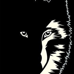 волк черно-белая иллюстрация