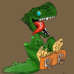 Dino on skate