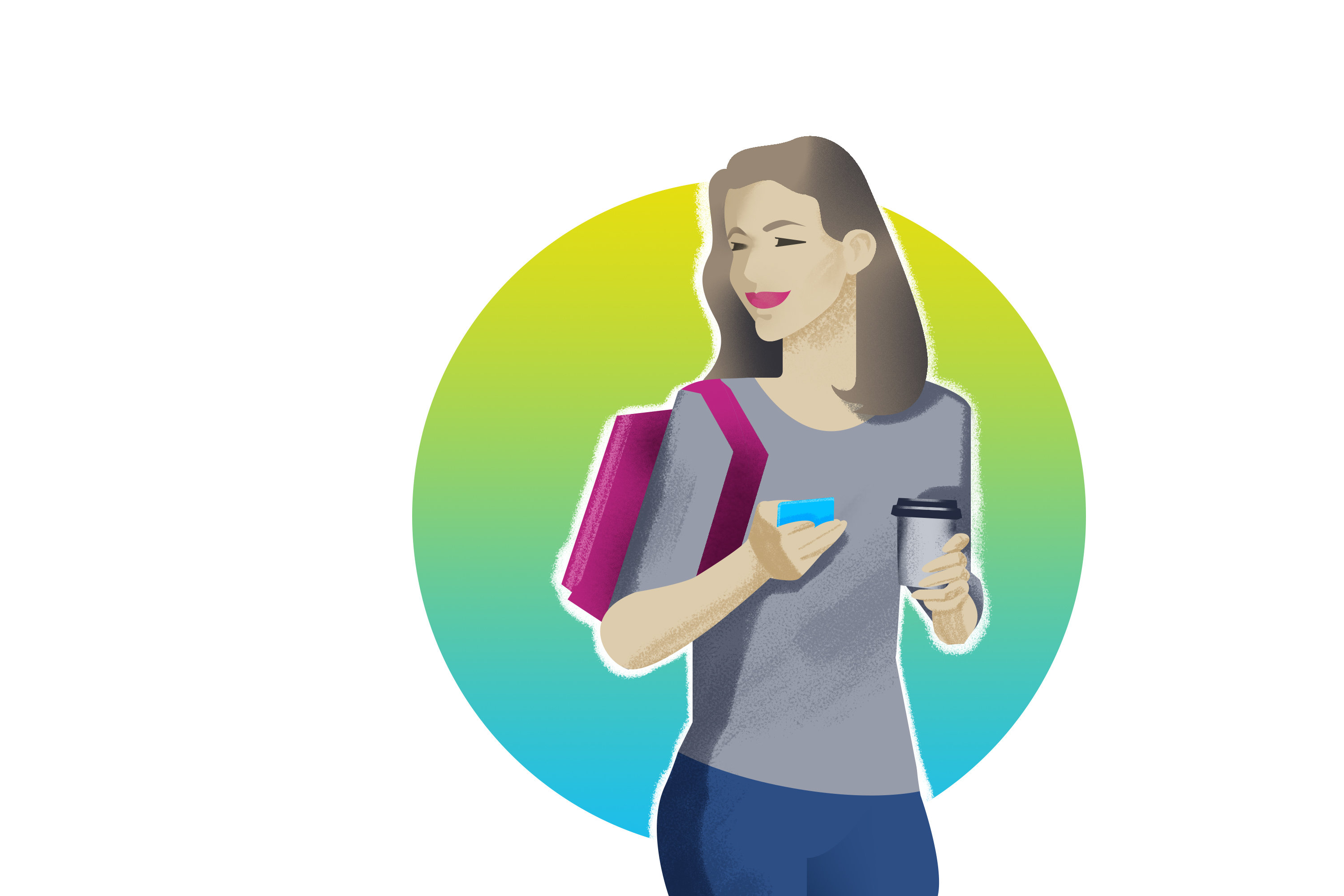 Иллюстрация Студентка в стиле компьютерная графика