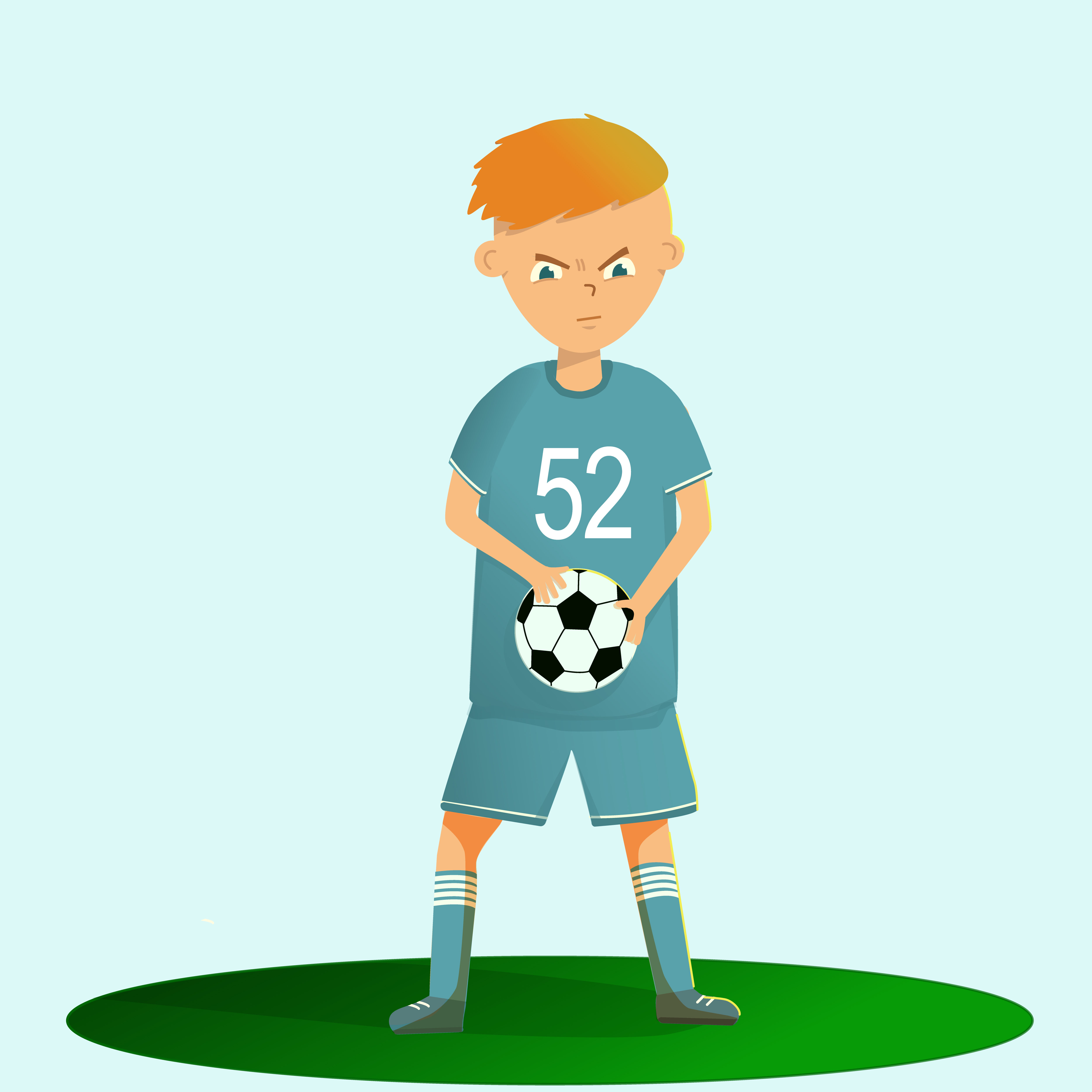 Мальчик футболист рисунок флет