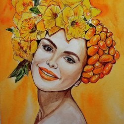 Девушка с фруктами