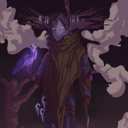 Концепт-дизайн темного друида для карточной игры