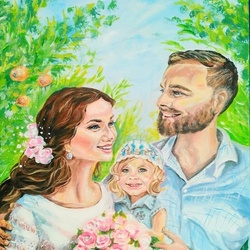 Портрет по фото семейный