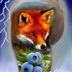 лиса и голубика