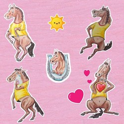 Стикер конь Бурьян.