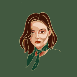 Girl in a green scarf