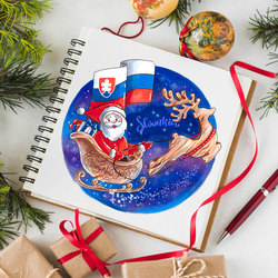 Серия новогодних открыток для сувенирных товаров Словакии