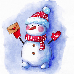 снеговик с письмом