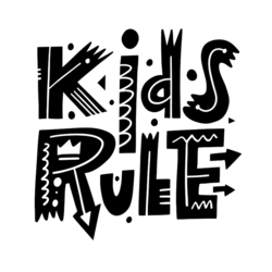 Kids Rule Vector Lettering