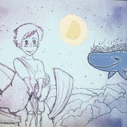 Девочка на спине у кита