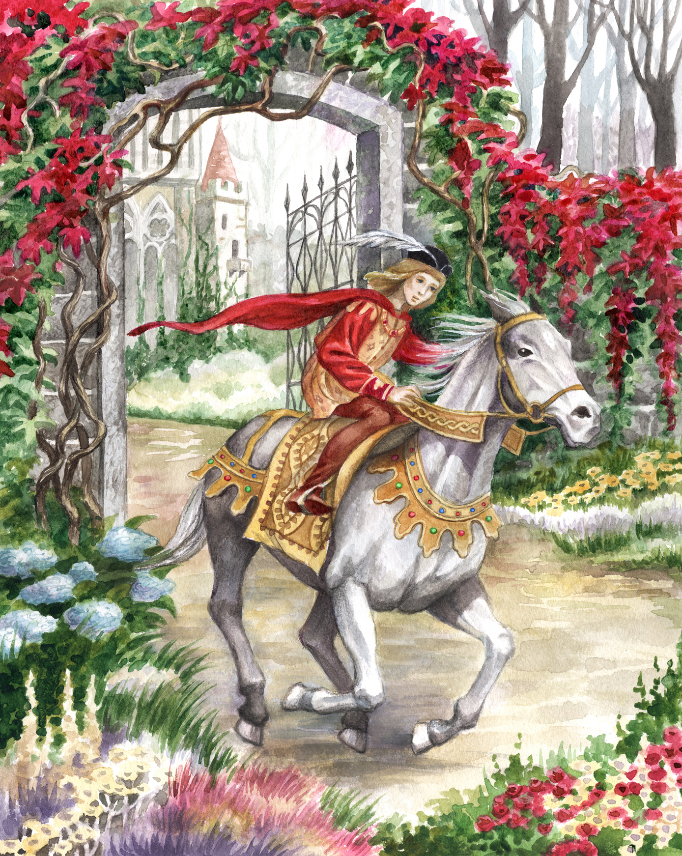 Принц на коне иллюстрация