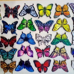 Коллекция деревянных брошей Бабочки