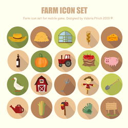 Сет иконок на тему "ферма"