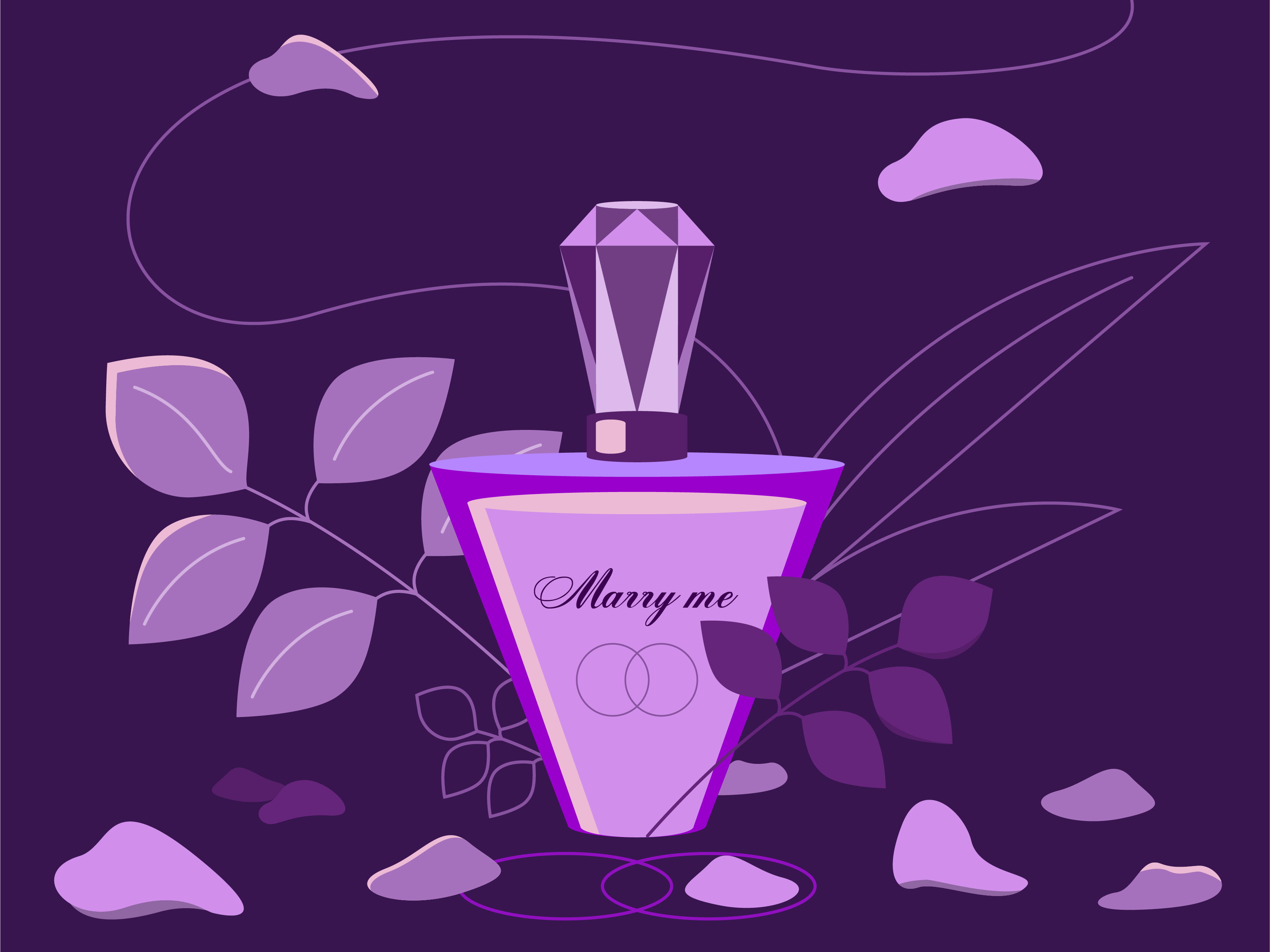 Иллюстрация Духи в стиле 2d, графика, компьютерная графика