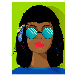 Афроамериканская девушка в очках