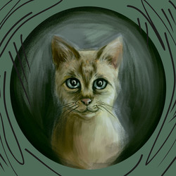 портрет влюбленного кота 