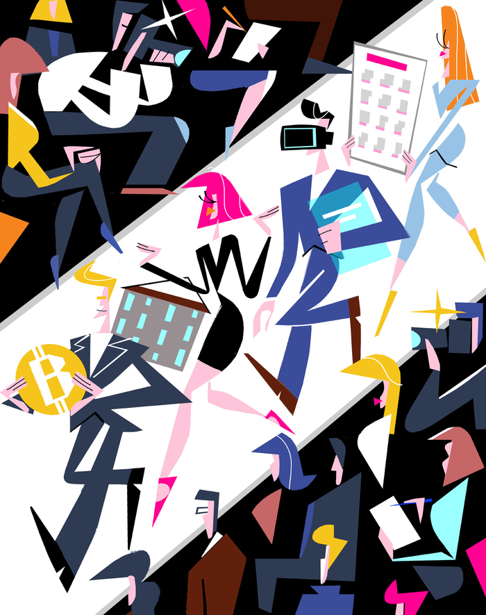 Иллюстрация В журнал Корпоративный Юрист в стиле 2d, журнальный,