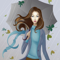 Девушка с зонтиком 