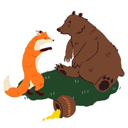 Лиса и медведь 