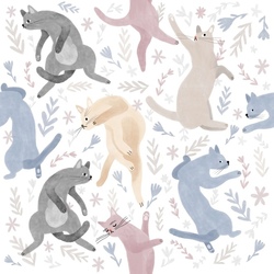 Spring cats pattern