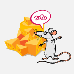 Новогодняя открытка к году крысы