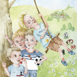 Иллюстрация к рассказу про маленького мальчика Витьку. "Тарзанка""