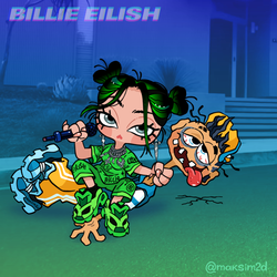 Billie Eilish "Bad Guy" animation clip.