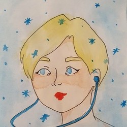 Девушка под снегом 