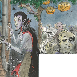 для детского журнала "Кот в мешке", статья на Хэллоуин 