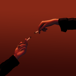 Hands with cigarettes