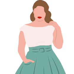 Девушка в голубой юбке