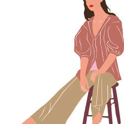 Девушка на табуретке