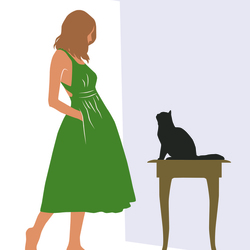 Девушка с кошкой