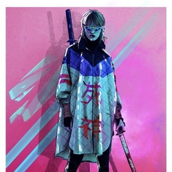 Cyber samurai girl