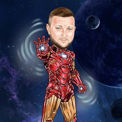 Цифровой шарж «Железный человек»