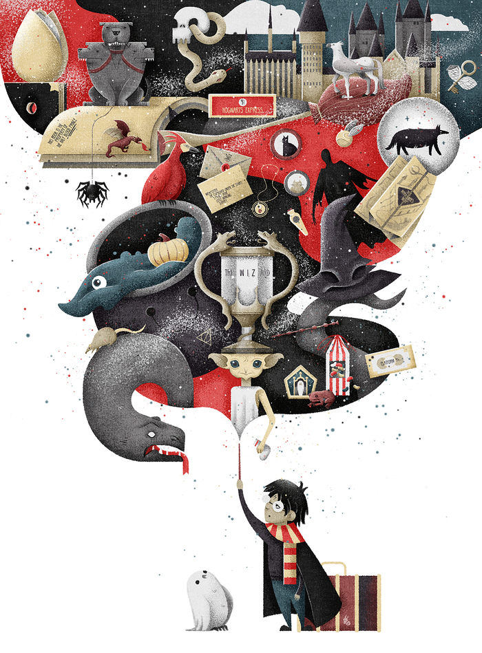 Иллюстрация Гарри Поттер в стиле компьютерная графика