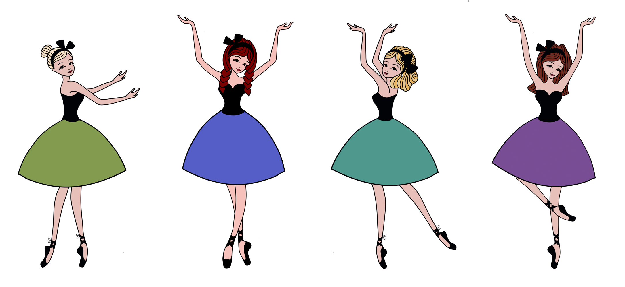 Иллюстрация Балерины в стиле декоративный, персонажи, реклама