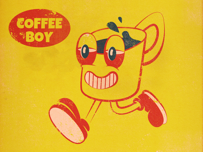 Иллюстрация Coffee boy в стиле 2d, персонажи, попарт