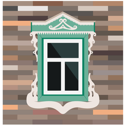 Окно в деревянном доме